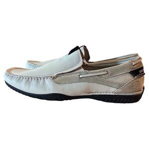 Skechers Relax Step Driving Moccasins Loafers Shoes Mens 8.5 Off White SN-62732